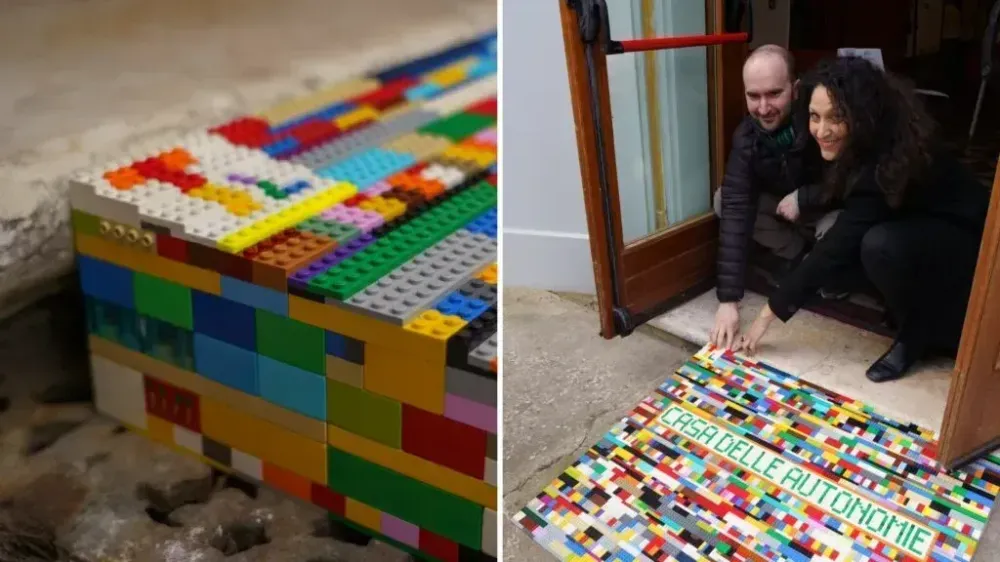FOTO | A Bologna una rampa di mattoncini Lego: da lì si ...